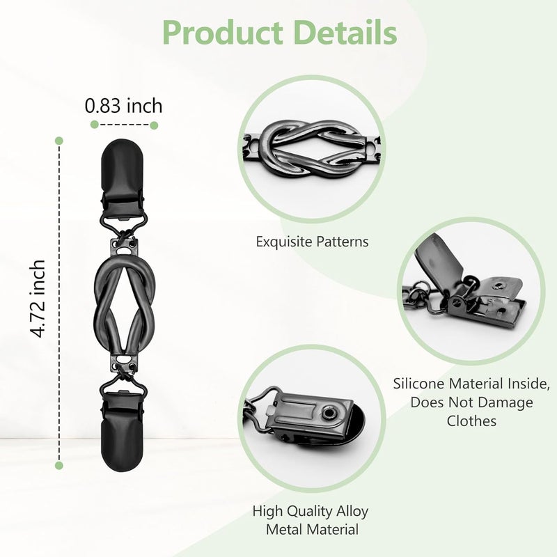 ROPAKED 3 Pcs Sweater Clips Cinch Clips Vintage Dress Clip Back Cinch Shawl Cardigan Collar Clip to Tighten Dress Pant Waist Tightener for Women - Image 4